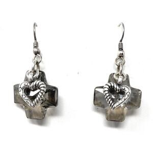 Brighton Karma Cross Crystal French Wire Earrings